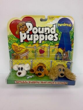 Vintage 1996 Pound Puppies Purebreds Set Of 3 Plush Cocker Spaniel NIP